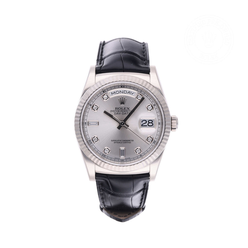 Rolex Certified Pre-owned Day-date M118139-0056 front on white background