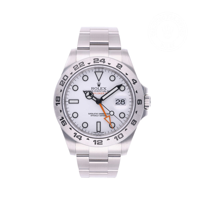 Rolex Certified Pre-owned Explorer M216570-0001 front on white background