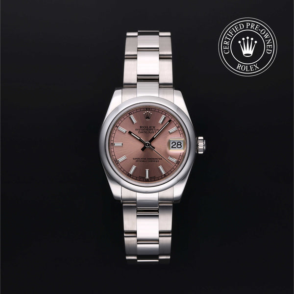 Rolex Certified Pre-owned Lady Datejust M178240-0028 front on black background