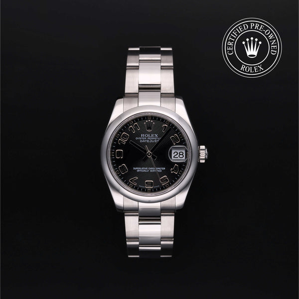 Rolex Certified Pre-owned Lady Datejust M178240-0011 front on black background