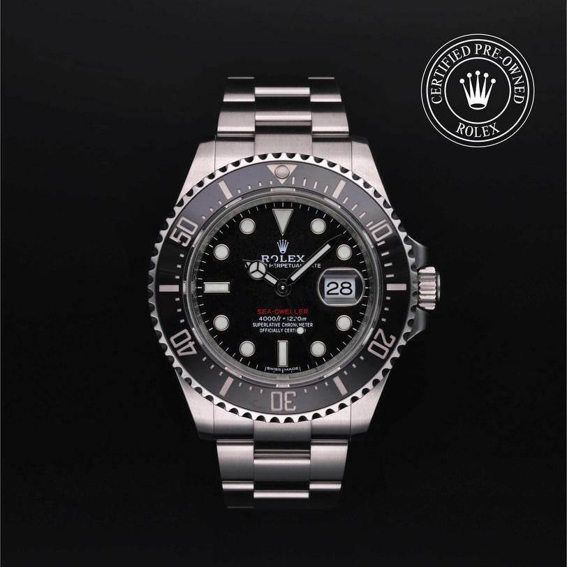 Rolex Certified Pre-owned Sea-Dweller M126600-0001 front on black background