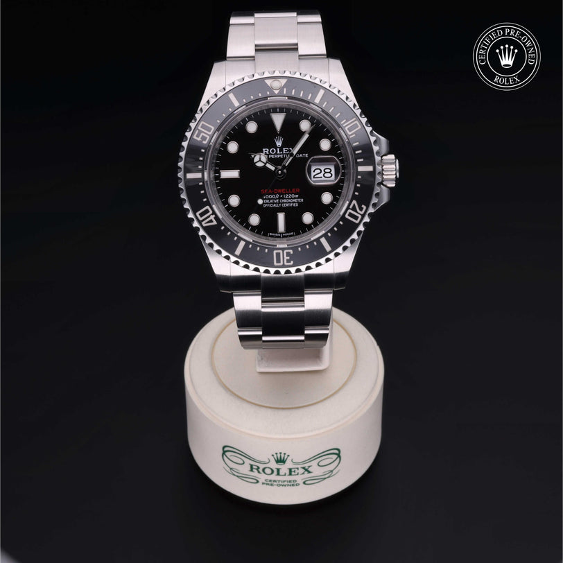 Rolex Certified Pre-owned Sea-Dweller M126600-0001 front on black background