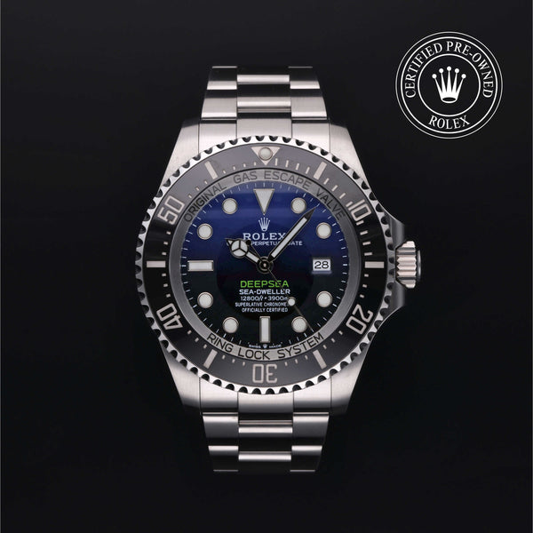 Rolex Certified Pre-owned Sea-Dweller M126660-0002 front on black background