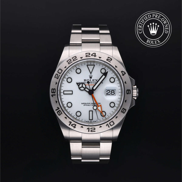 Rolex Certified Pre-owned Explorer M226570-0001 front on black background