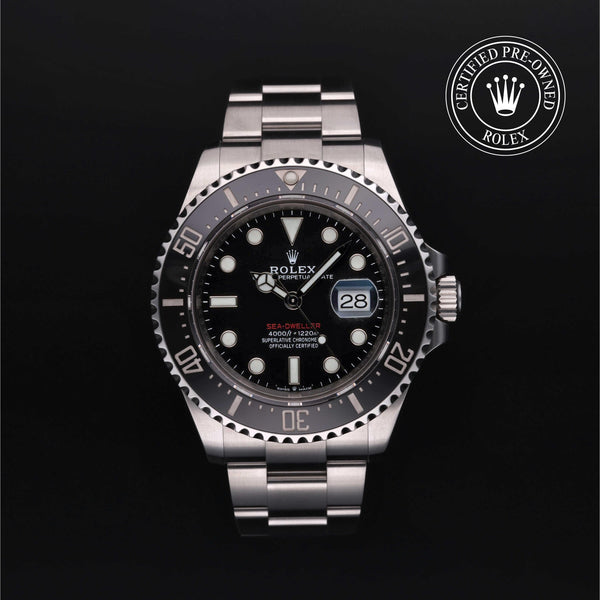 Rolex Certified Pre-owned Sea-Dweller M126600-0001 front on black background