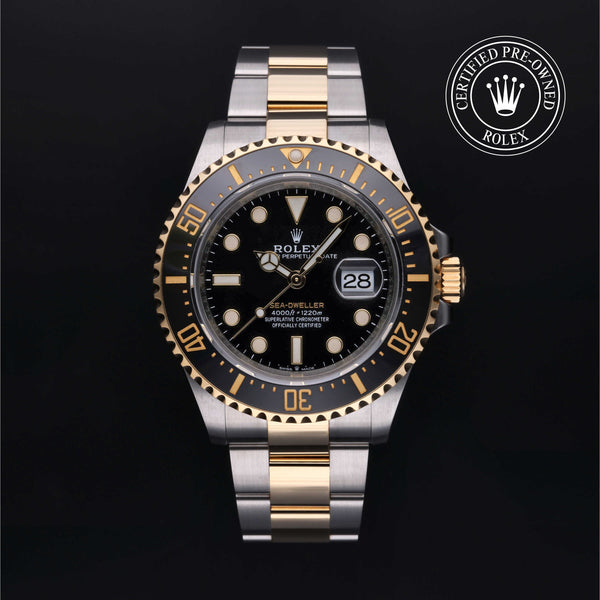Rolex Certified Pre-owned Sea-Dweller M126603-0001 front on black background