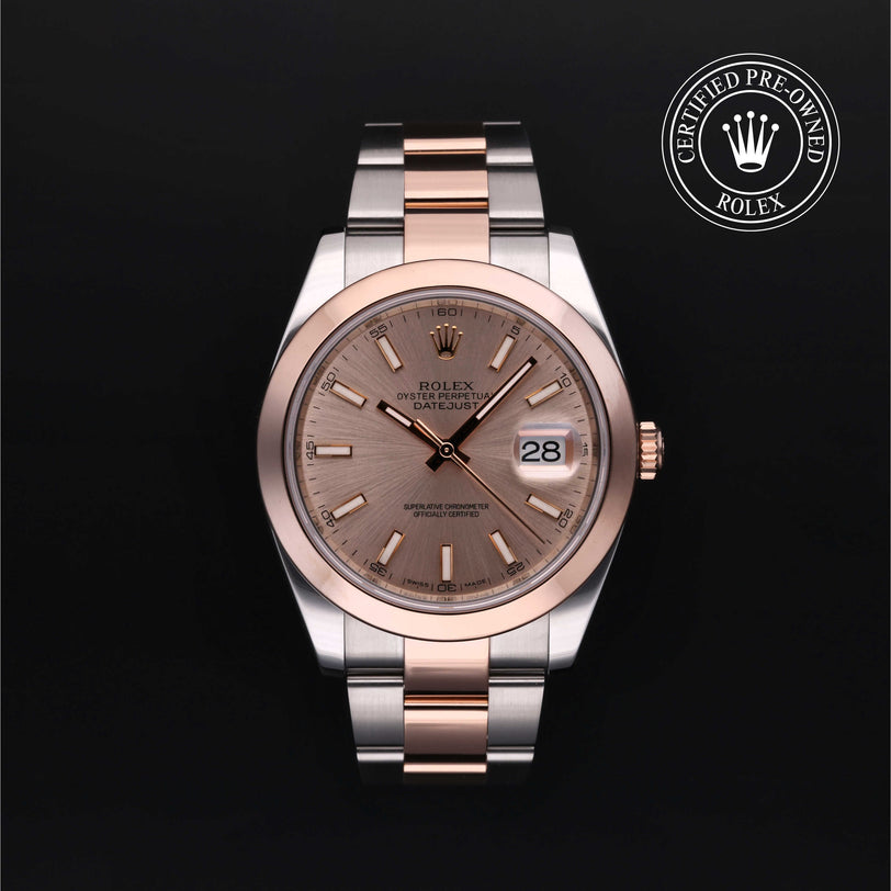 Rolex Certified Pre-owned Datejust M126301-0007 front on black background