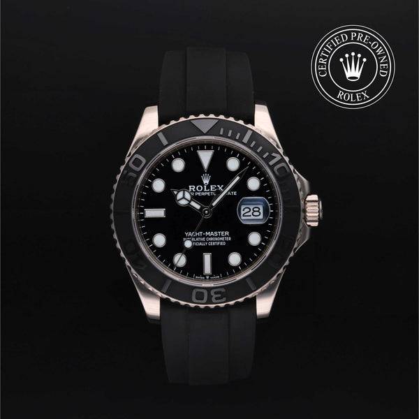 Rolex Certified Pre-owned Yacht-Master M226659-0002 front on black background