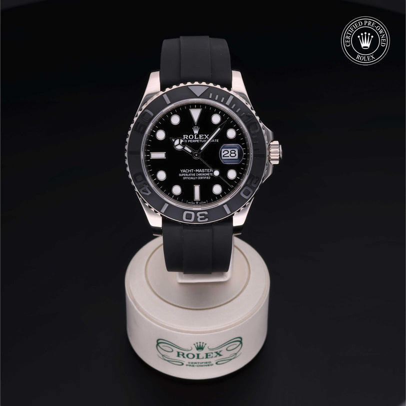 Rolex Certified Pre-owned Yacht-Master M226659-0002 front on black background