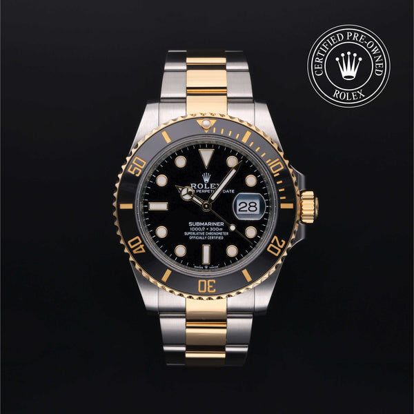Rolex Certified Pre-owned Submariner M126613LN-0002 front on black background