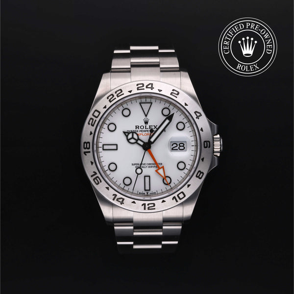 Rolex Certified Pre-owned Explorer M226570-0001 front on black background