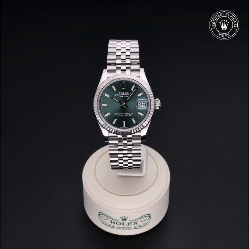 Rolex Certified Pre-owned Lady Datejust M278274-0018 front on black background