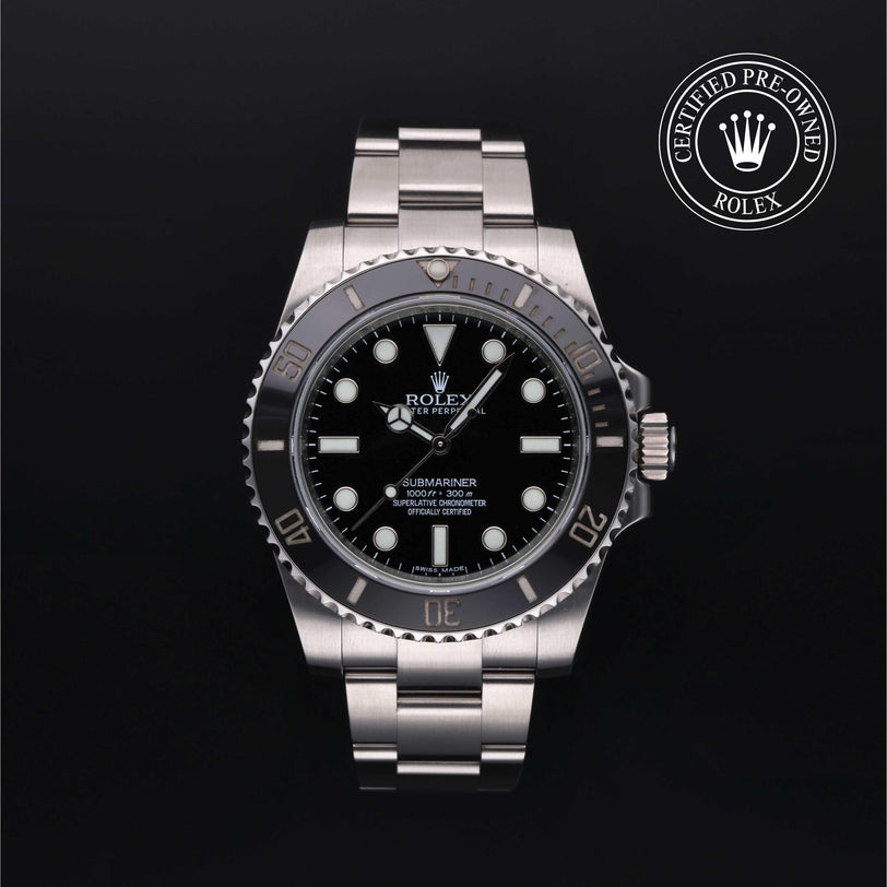 Rolex Certified Pre-owned Submariner M114060-0002 front on black background