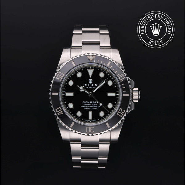 Rolex Certified Pre-owned Submariner M114060-0002 front on black background