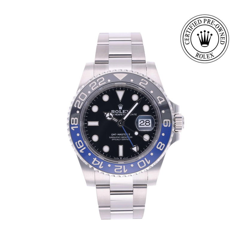 Rolex Certified Pre-owned GMT M126710BLNR-0003 front on white background