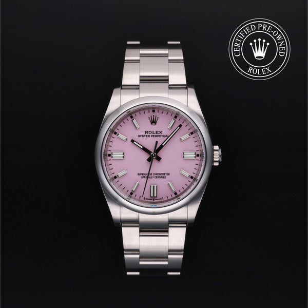 Rolex CPO Oyster Perpetual M126000 front on white background