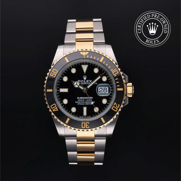 Rolex CPO Submariner M126613LN front on white background