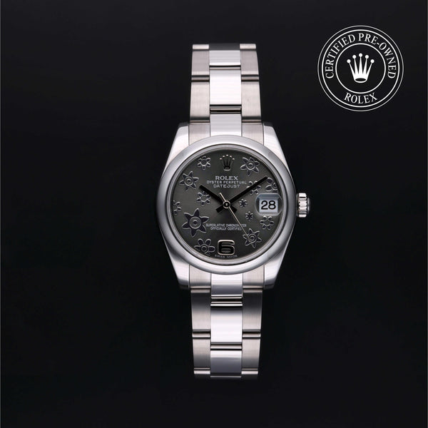 Rolex Certified Pre-owned Lady Datejust M178240-0040 front on black background