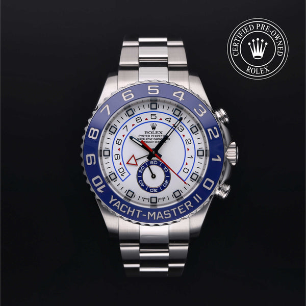 Rolex Certified Pre-owned Yacht-Master M116680-0001 front on black background