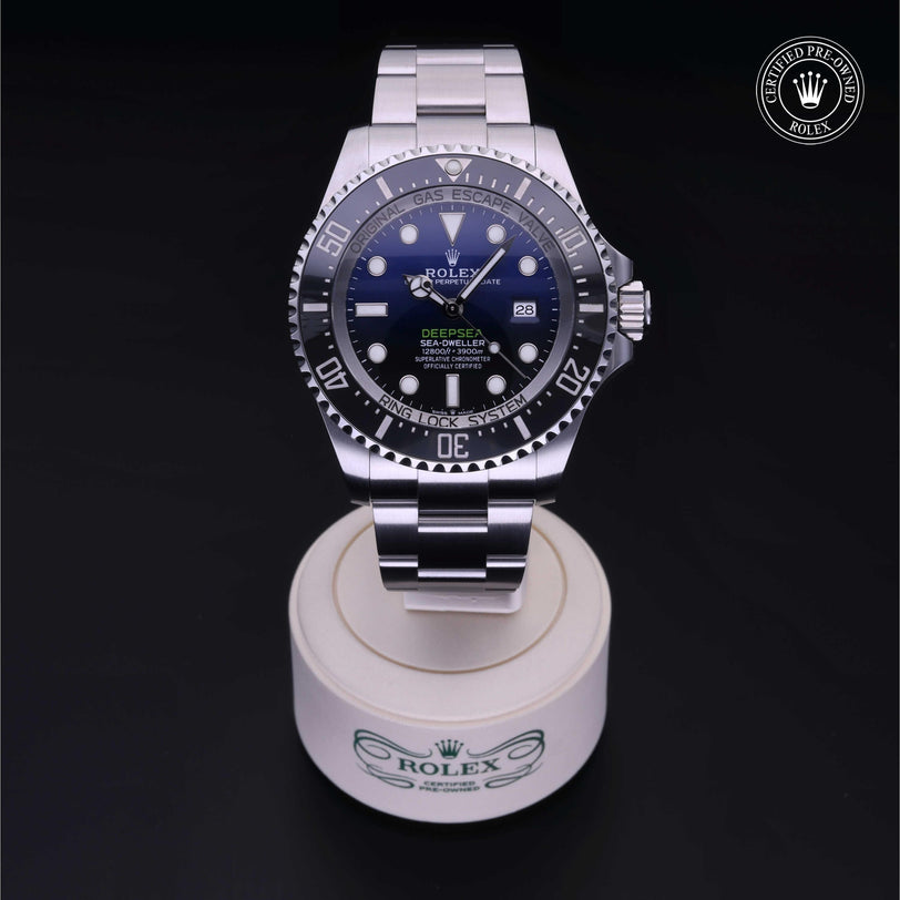 Rolex Certified Pre-owned Sea-Dweller M126660-0002 front on black background