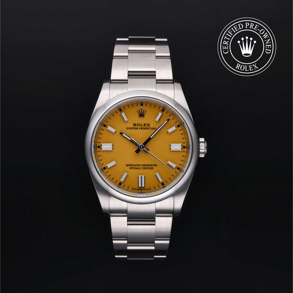 Rolex CPO Oyster Perpetual M126000 front on white background