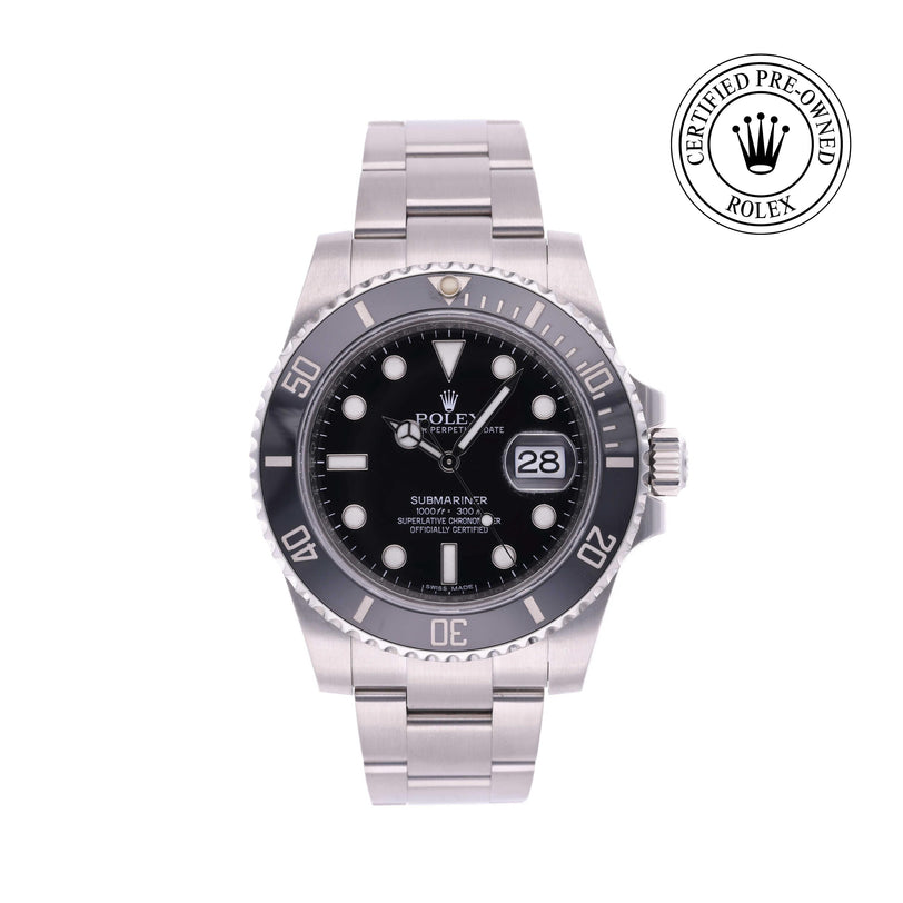 Rolex Certified Pre-owned Submariner M116610LN-0001 front on white background
