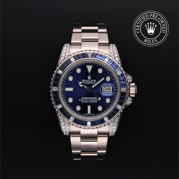 Rolex Certified Pre-owned Submariner M116659SABR-0001 front on black background