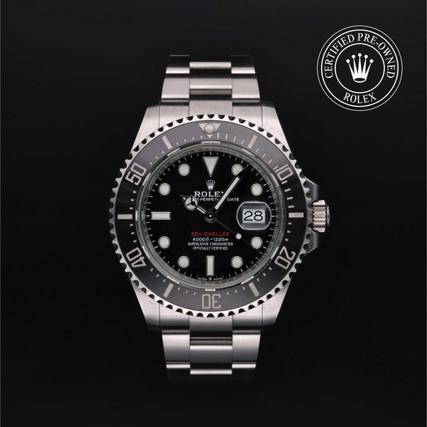 Rolex Certified Pre-owned Sea-Dweller M126600-0001 front on black background
