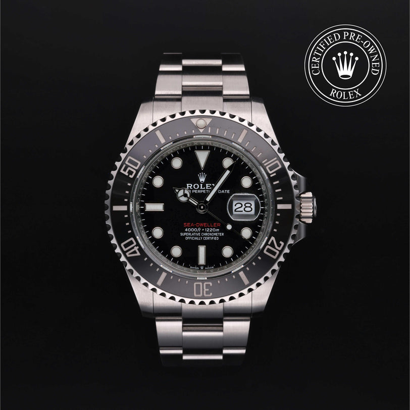 Rolex Certified Pre-owned Sea-Dweller M126600-0001 front on black background