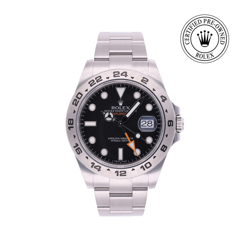 Rolex Certified Pre-owned Explorer M216570-0002 front on white background