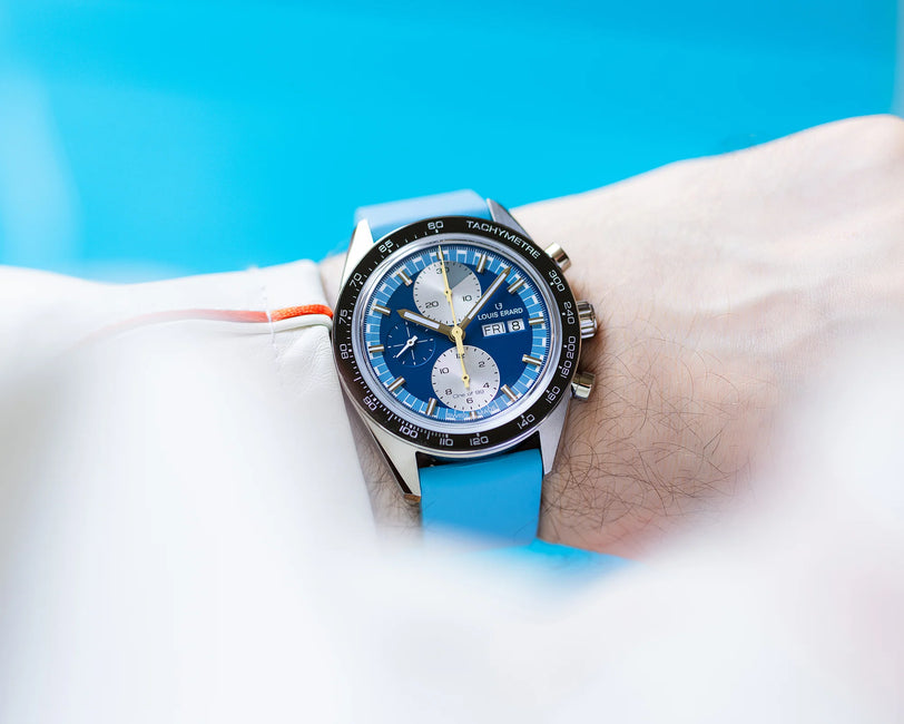 Louis Erard 2300 Sport Chronograph Blue Wrist