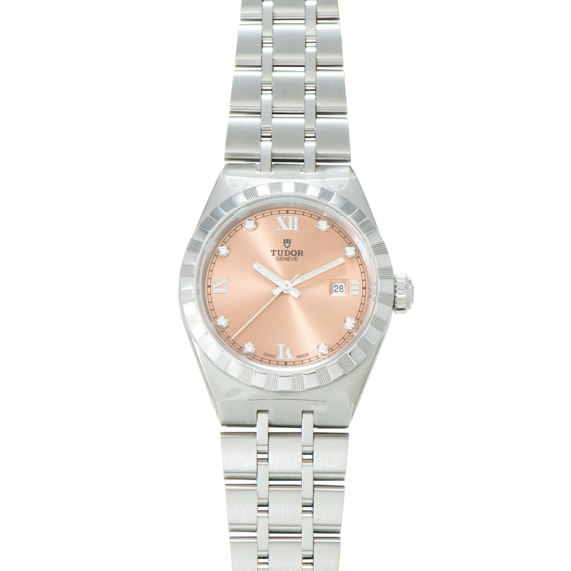 Royal | 28mm, Steel, Pink Dial