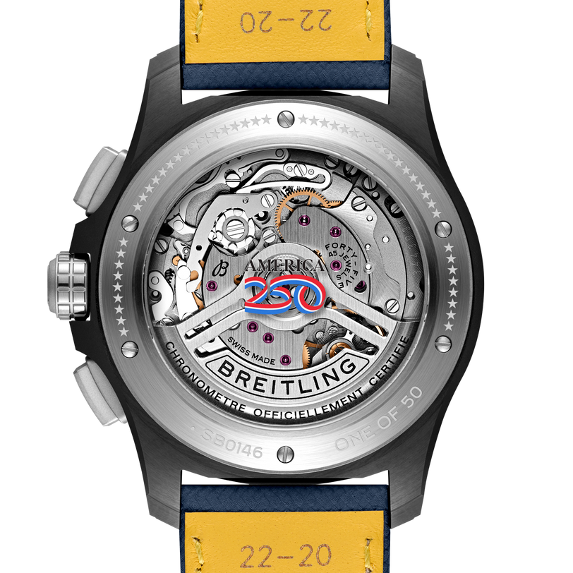 Avenger America 250 Limited Edition B01 Chronograph | 42mm, Calfskin Leather Strap, Ceramic Case