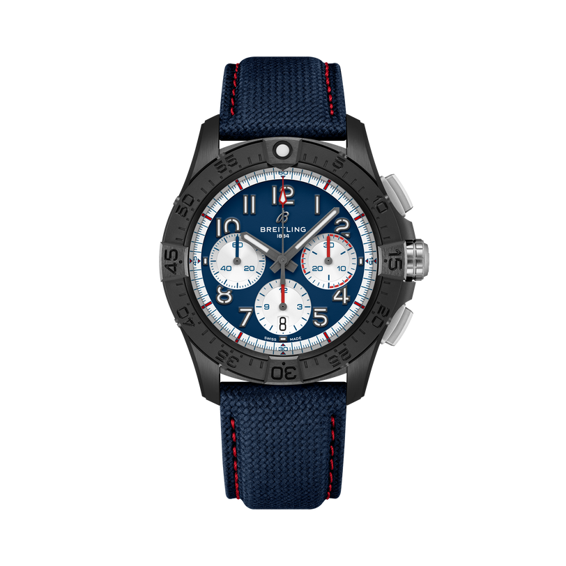 Avenger America 250 Limited Edition B01 Chronograph | 42mm, Calfskin Leather Strap, Ceramic Case