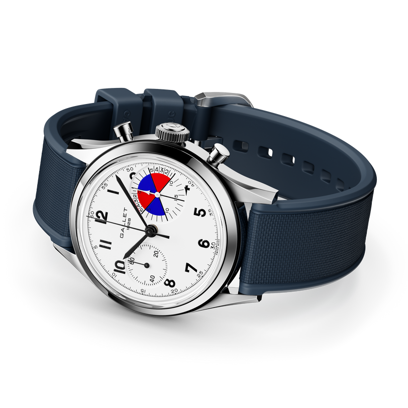 Tribute Yachting | 38mm, Steel Case, Blue Rubber Strap