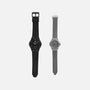 Two Hublot Classic Fusion Titanium Limited Edition For Hodinkee watches are shown side by side on a white background; the left has a black band, while the right features a gray band.