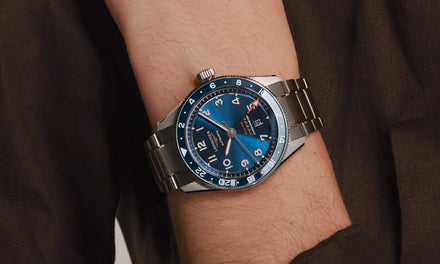 Longines Spirit watch with a blue dial and a steel bracelet