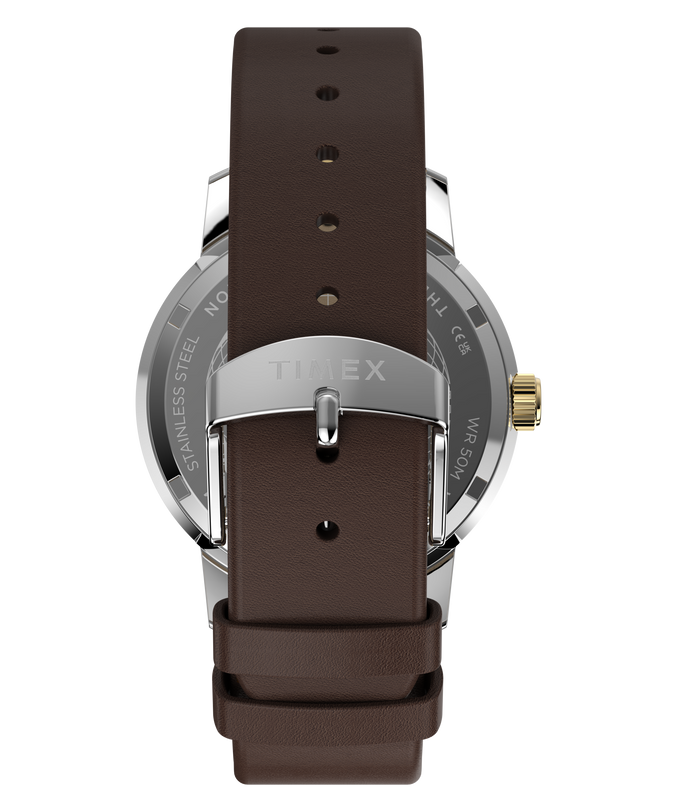 Marlin® GMT 40mm Leather Strap Watch