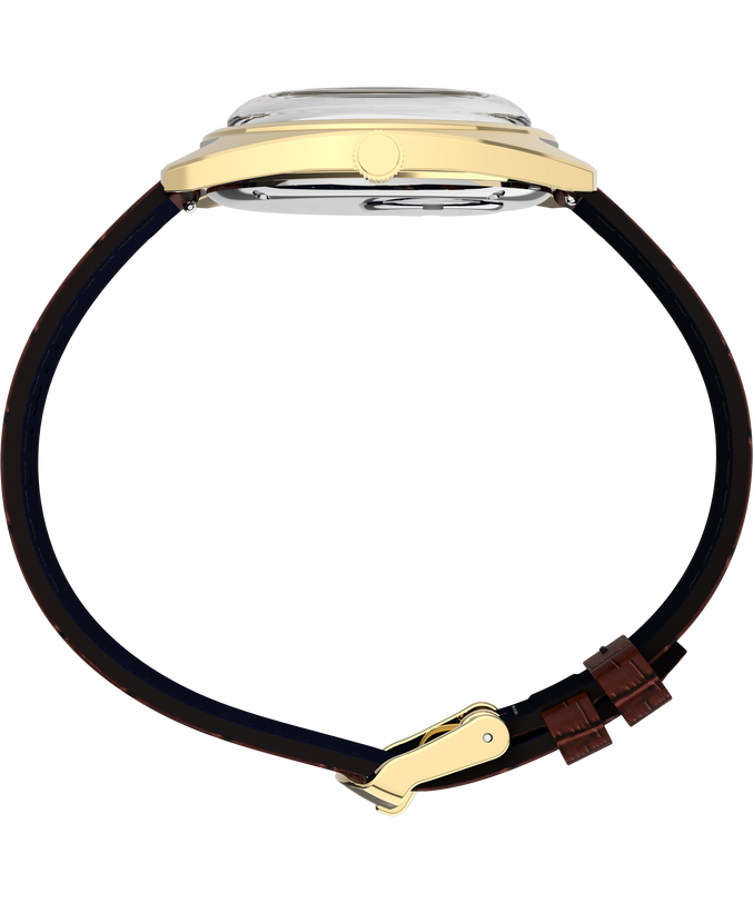 Timex 1976 Day Date Fume Reissue Inspired 37mm Leather Strap Watch