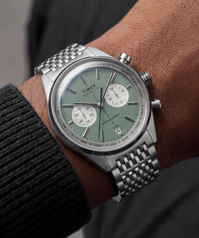 Marlin® Jet Chronograph 40mm Stainless Steel Bracelet Watch