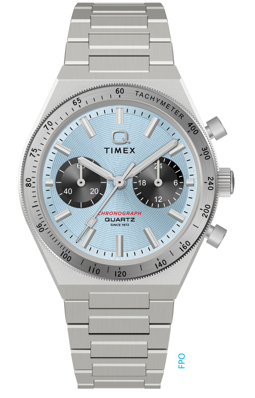 Q Timex Continental Chronograph 36mm Stainless Steel Bracelet Watch