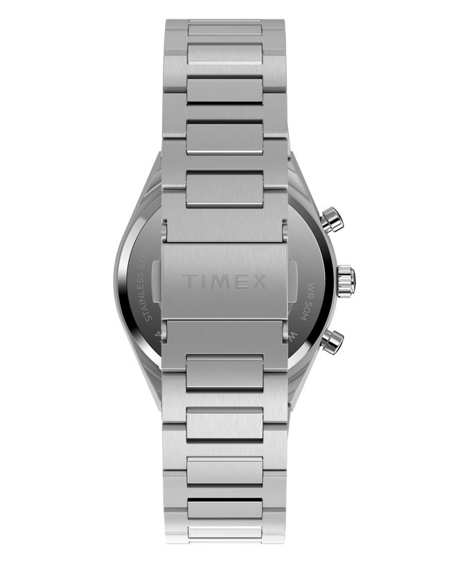 Q Timex Continental Chronograph 36mm Stainless Steel Bracelet Watch