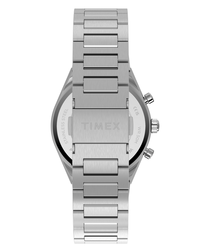 Q Timex Continental Chronograph 36mm Stainless Steel Bracelet Watch