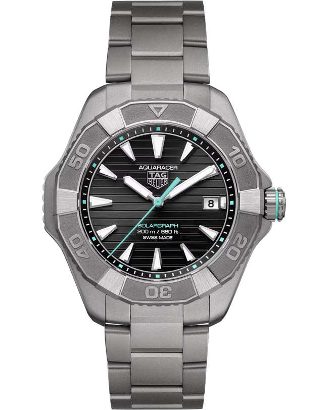 Aquaracer Professional 200 Solargraph | 40mm, Titanium, Black Dial