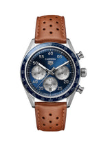 Carrera Chronograph Sport Blue | 42mm, Brown Leather, Men's Watch