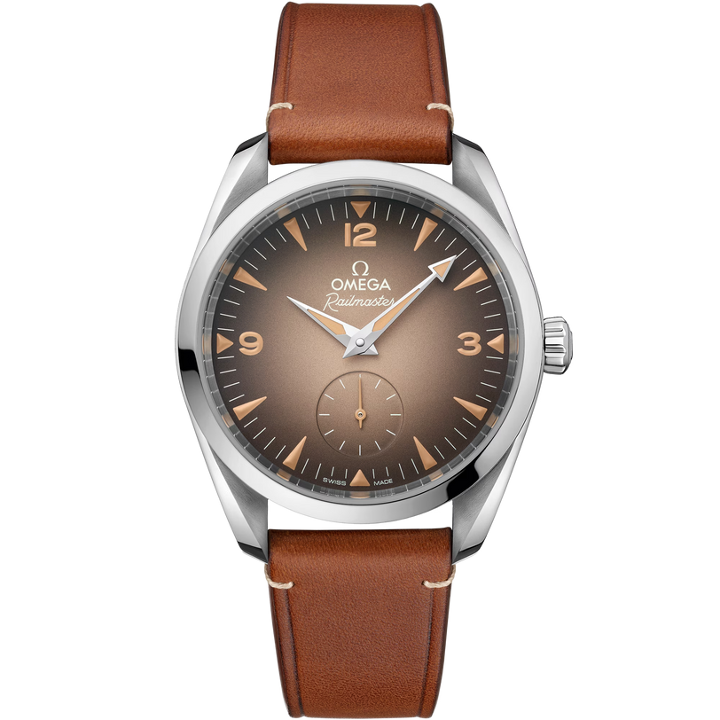 OMEGA Seamaster Railmaster Brown Dial Leather Strap