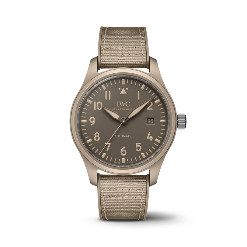 IWC Pilot's Watch TOP GUN Mojave Desert watch with brown strap and dial