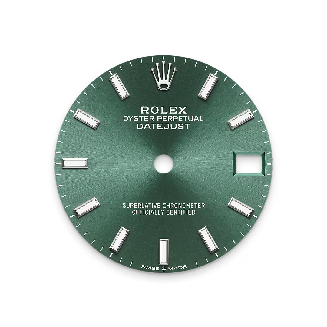 Mint green dial