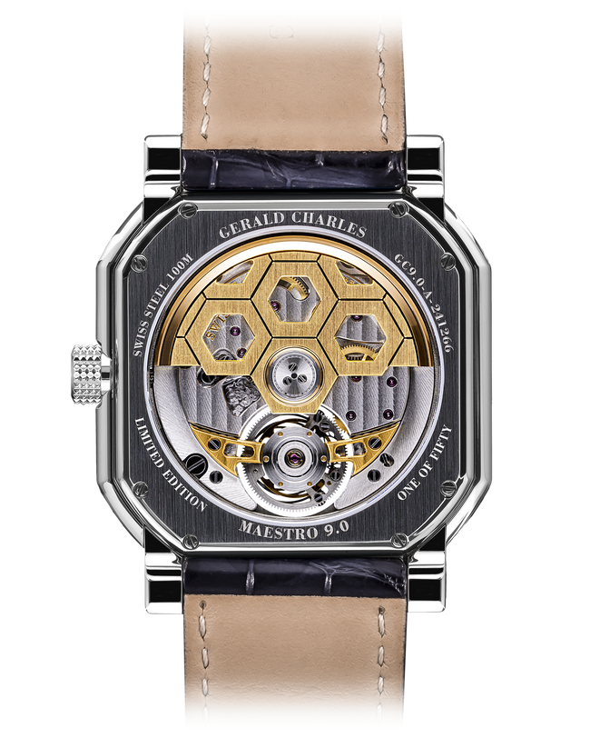 Back case of the Gerald Charles 9.0 Roman Tourbillon watch