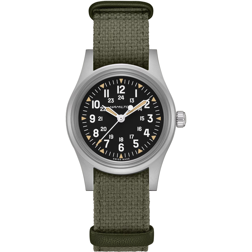Khaki Field Mechanical | 36mm, NATO Strap, Black Dial